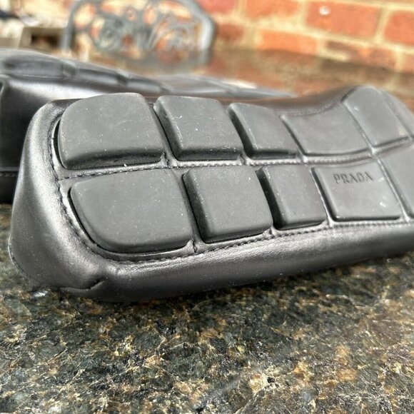 AUTH PRADA LEATHER LOGO LOAFER/BUSINESS SHOE 2DD163 BLACK LEATHER US 10.5 - Picture 8 of 8